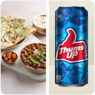 Chole Kulche & Thums Up Soft Drink Can Combo