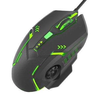 Intex Nova Wired Gaming Mouse (Black and Green)