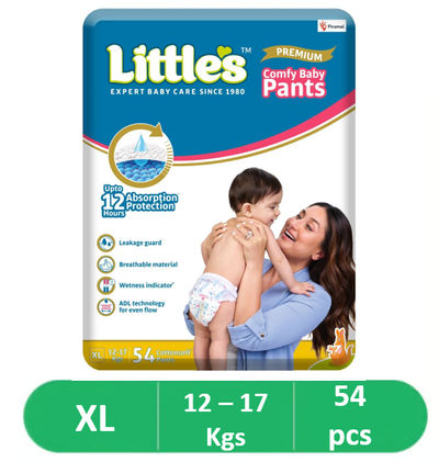Littles Expert Baby Care Comfy Baby Diapers | Pant Style | XL | 54 pcs