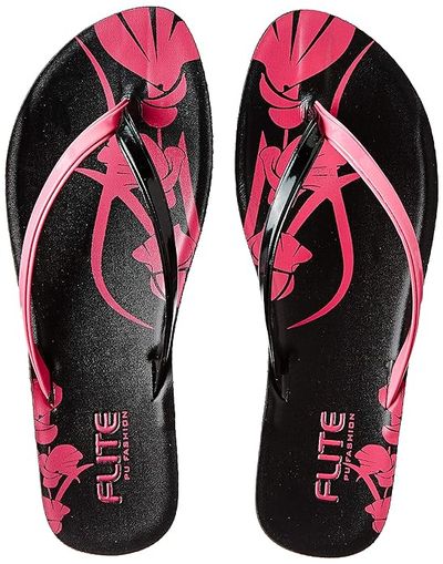 Flite Women PUL0A5L Slippers | Black-Pink | 4 UK