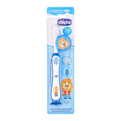 Chicco Animals Baby Toothbrush For Kids | Blue | 3+ years