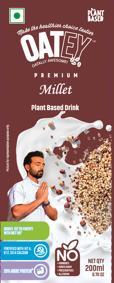 Oatey Plant Based Millet Milk - Healthy, Unsweetened, Hormone Free, Anti-Biotics Free