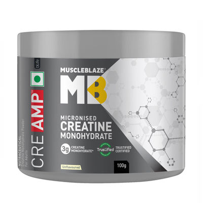 MuscleBlaze Creatine Monohydrate CreAMP with CreAbsorb Powder (Unflavoured)