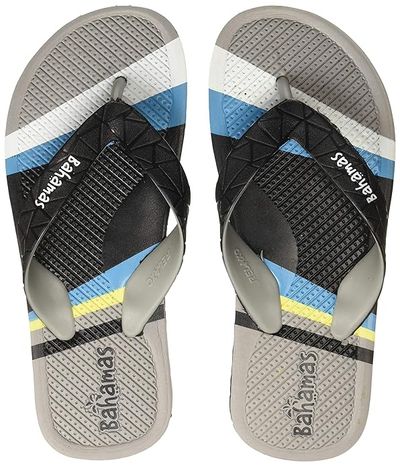 Bahamas Men's BH0102G Flip Flops | Black-Grey | 8 UK