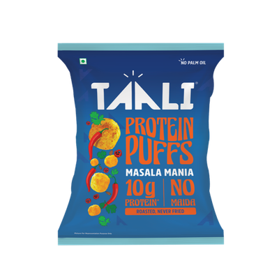 Taali Roasted Protein Puffs|Masala Mania| Protein Rich , No Maida, No palm oil| Cheeseballs 2.0