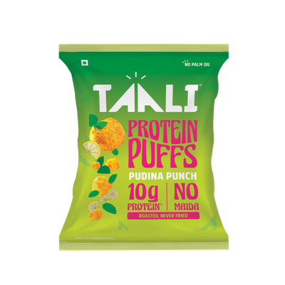 Taali Roasted Protein Puffs | Pudina Punch | Protein Rich , No Maida, No Palm Oil | Cheeseballs 2.0