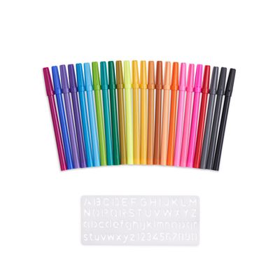 Camel Sketch Pens 24 Shades With Stencil
