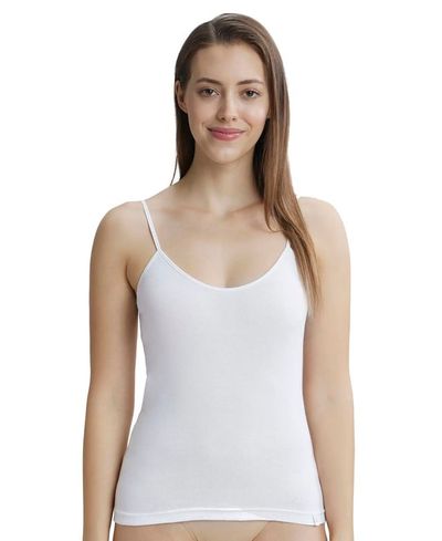 Jockey Women's Solid Super Combed Cotton Rib Camisole | White - XL