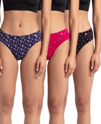 Jockey 1410 Women's Medium Coverage Super Combed Cotton Bikini (PO3, Assorted)