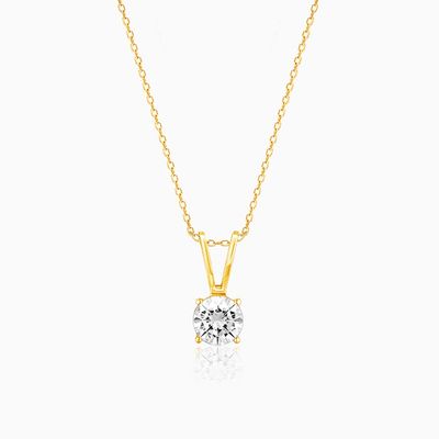 Giva Golden Zircon Pendant with Link Chain