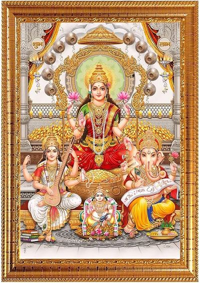 Divine Vibes Laxmi Ganesh Deity Photo