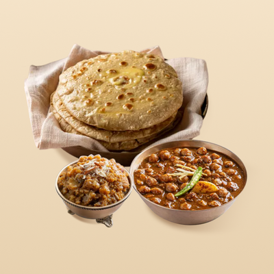 Chole + Wheat Chapati - Pack of 3 + Moong Dal Halwa