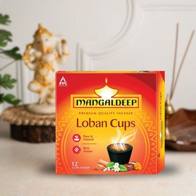 Mangaldeep Loban Dhoop Cup - For Purification Of Home (12 Cups)