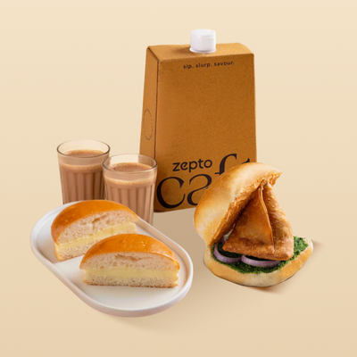 Samosa Pav + Bun Maska + Masala Chai