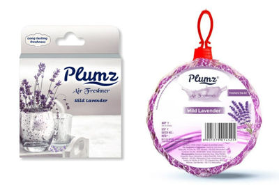Plumz Bathroom Air Freshener Blocks Wild Lavender 75 gms & Premium Round Air Freshener Lavender 100 gms Combo
