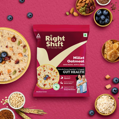 ITC Right Shift Millet Oatmeal | High Protein & Fibre, No preservative | Sweetened with Jaggery