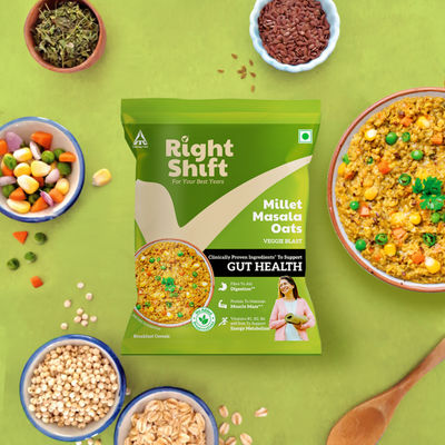 ITC Right Shift Masala Oats, 6x veggies & Millets | High Protein & Fibre | No preservatives