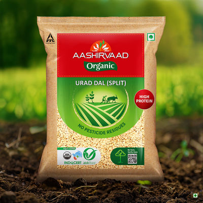 Aashirvaad Organic Urad Dal Split PouchChemical-free and Pesticide-free Unpolished
