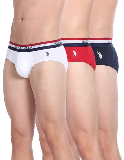 U.S. Polo Assn. | Underwear Pack of 3 | M | Briefs | EB002 | Red, Navy And White