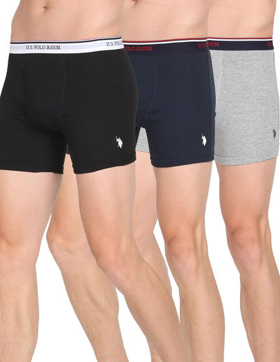 U.S. Polo Assn. | Underwear Pack of 3 | S | Trunks | I667 | Black, Grey Melange and Navy