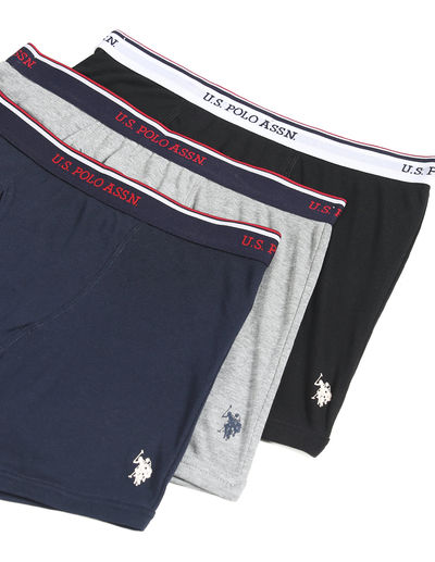 U.S. Polo Assn. | Underwear Pack of 3 | L | Trunks | I667 | Black, Grey Melange and Navy