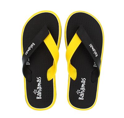 Bahamas Slippers BHG-127 Black Yellow For Men | 8 UK