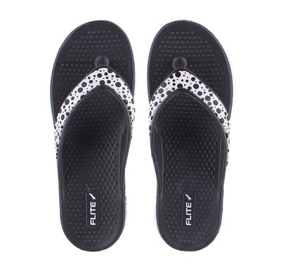 Flite Slippers FL-2008 Black White For Women | 5 UK