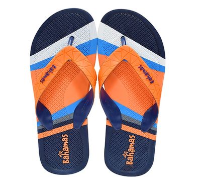 Bahamas Slippers BHG-102 Orange Navy Blue For Men | 8 UK