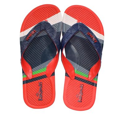 Bahamas Slippers BHG-102 Navy Blue Red For Men | 8 UK