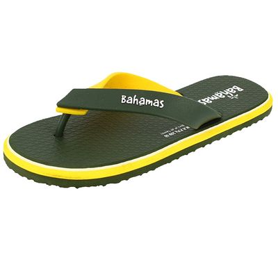 Bahamas Slippers BHG-127 Olive Yellow For Men | 8 UK