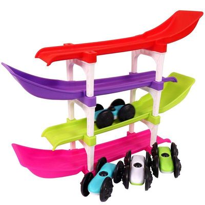 Toyshine Racer Ramp Toy With 4 Cars, 4 Ramps And Race Track For 1, 2, 3 Toddlers, Boys & Girls