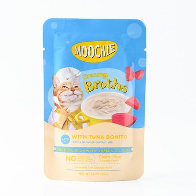 Moochie Wet Food Creamy Broth With Tuna & Bonito , Soup For Cats