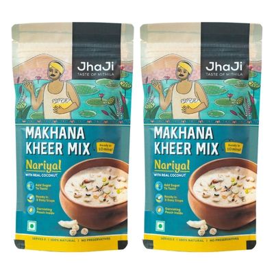JhaJi Taste of Mithila Instant Makhana Kheer Mix Coconut Flavor