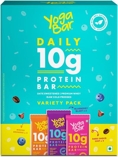 Yogabar Variety Pack 10G Protein Bars [Pack Of 6], Protein Blend & Premium Whey