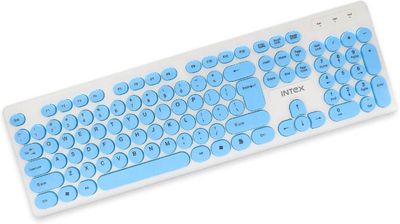 Intex Wired Keyboard Classy (IT-KB335) Wired USB Multi-device Keyboard (White & Blue)