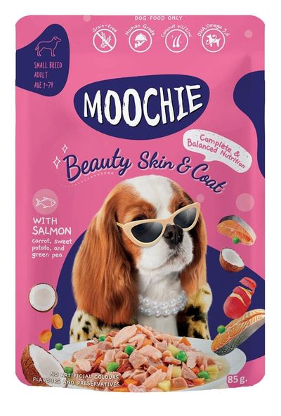 Moochie Dog Wet Food - Beauty Skin & Coat - Casserole With Salmon Gravy