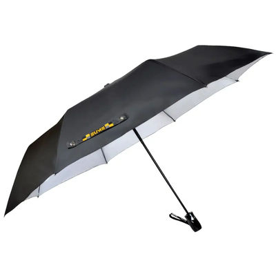 EUME 3 Fold 23.5 Inch Auto Open Close Black-Silver Umbrella