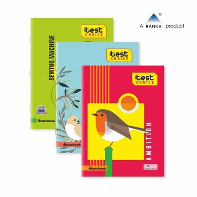 Single Line Notebook-120 Pages- Pack of 3 (Assorted Prints)