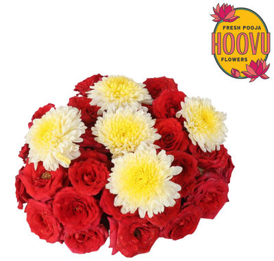 Hoovu Fresh Assorted Pooja Flowers