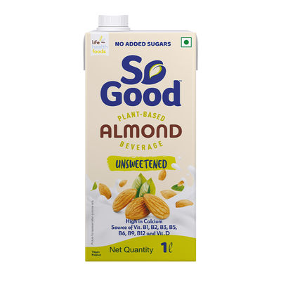 So Good Plant Based Almond Beverage Unsweetened Tetrapack