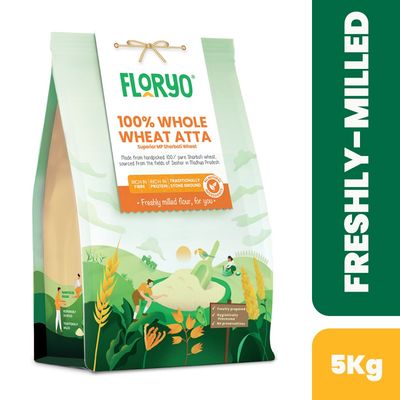 Floryo 100% Whole Mp Sharbati Wheat Atta
