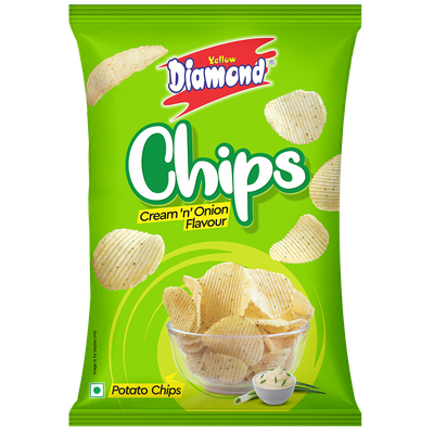 Yellow Diamond Cream 'N' Onion Chips