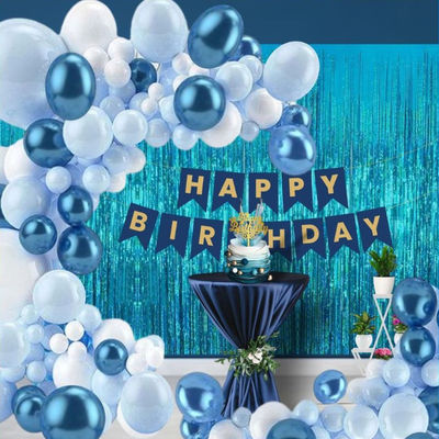 Let's Vybe Birthday Decoration Kit Blue and White