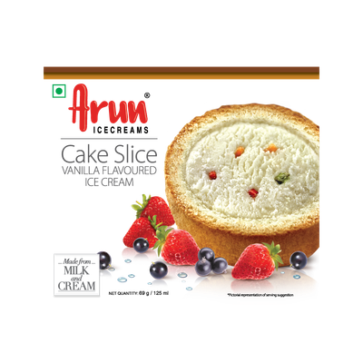 Arun Icecreams Vanilla Ice Cream Cake Slice