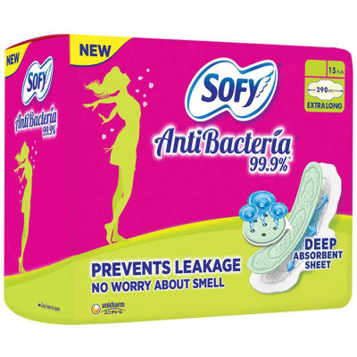Sofy Antibacteria Sanitary Pads - XL 14 pc Combo