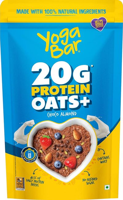 Yogabar 20g Protein Oats+ - Choco Almond | High Protein Breakfast