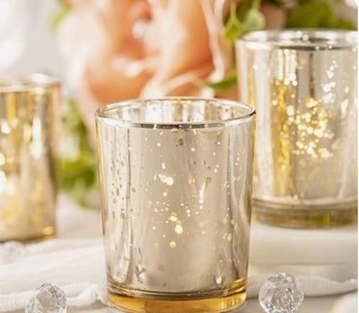 Quace Tealight Holder - Gold | Glass