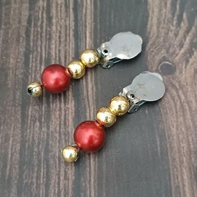 Kids Earring Clip With Moti Work | 4.5 x 0.5 cm