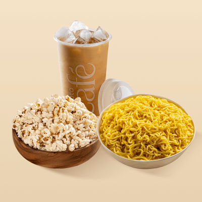 Plain Maggi (1pc) & Butter Popcorn Bag (1pc) & Classic Cold Coffee (1pc) Combo