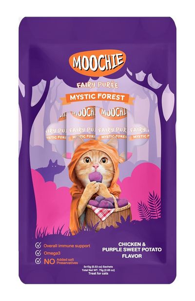 Moochie Cat Creamy Treats With Chicken & Purple Sweet Potato , Lickable Treat For Cats